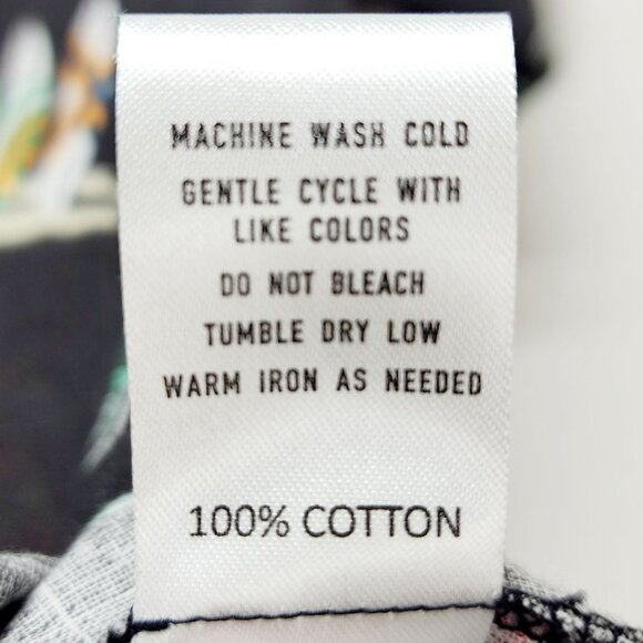 Mens Reverse Threads Black Short-Sleeve Shirt Tropical Patent Casual Fit Size S - Picture 5 of 10